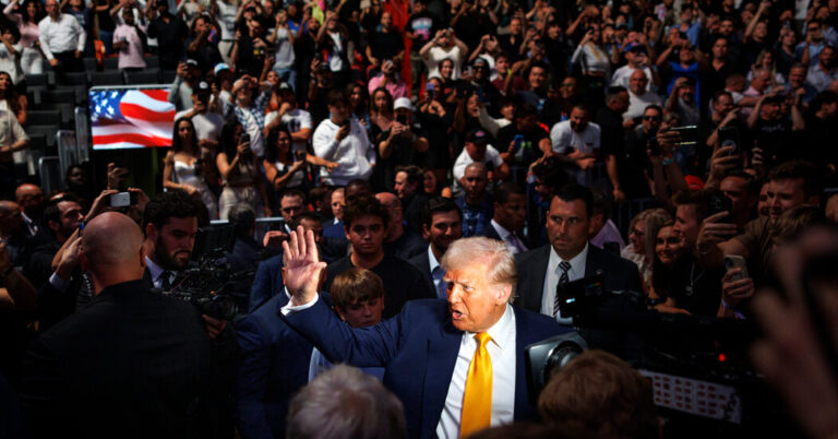 Trump and Some of His Cabinet Members Attend U.F.C. Fight in Miami