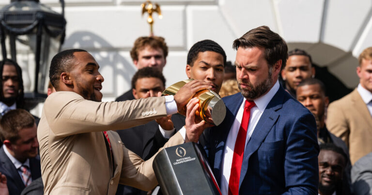 JD Vance Drops Ohio State’s Championship Trophy During White House Celebration