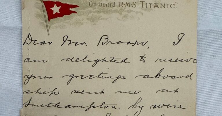 Titanic Survivor’s Letter, Written Aboard the Ship, Sells for Nearly $400,000