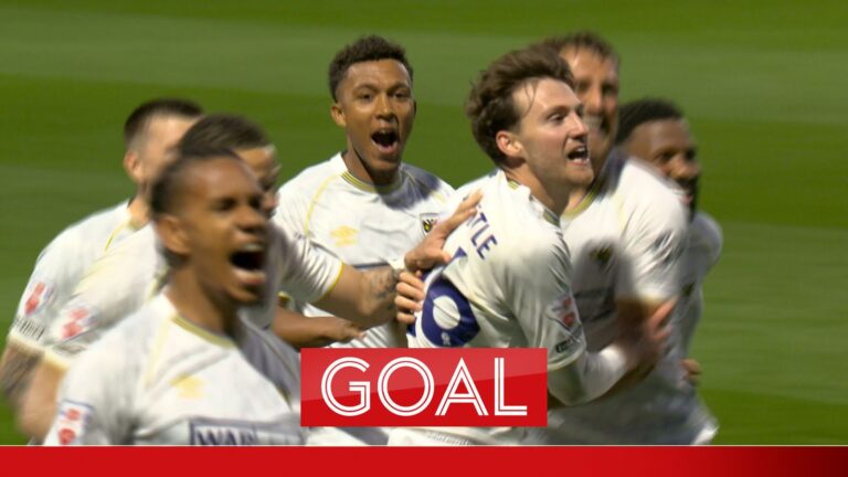 Harbottle's header puts Wimbledon ahead in the play-offs!