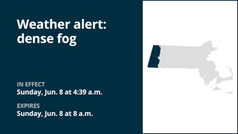 Weather alert for dense fog in Berkshire County until Sunday morning