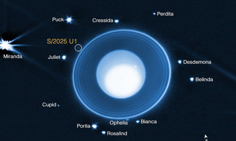 Webb telescope spots a new moon orbiting Uranus