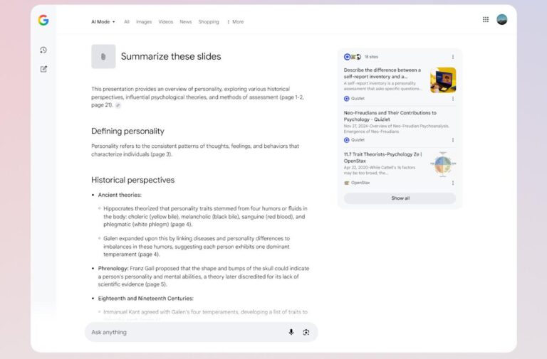 Google is bringing image and PDF uploads to AI Mode