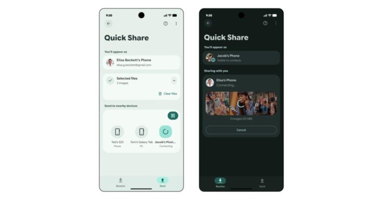 Fullscreen Quick Share redesign widely rolling out on Android