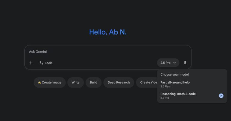 Gemini redesign moves model switcher into the prompt bar