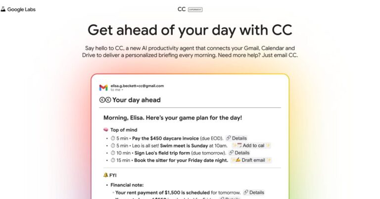 Google Labs testing ‘CC’ productivity agent that connects to Gmail
