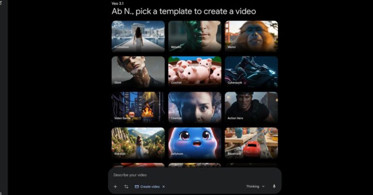 Gemini app adds video templates to quick start generation 
